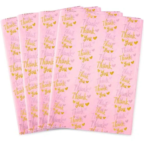 100 Pink Thank You Tissue Paper Sheets, 14x20 PRICE IS FIRM - Picture 9 of 11
